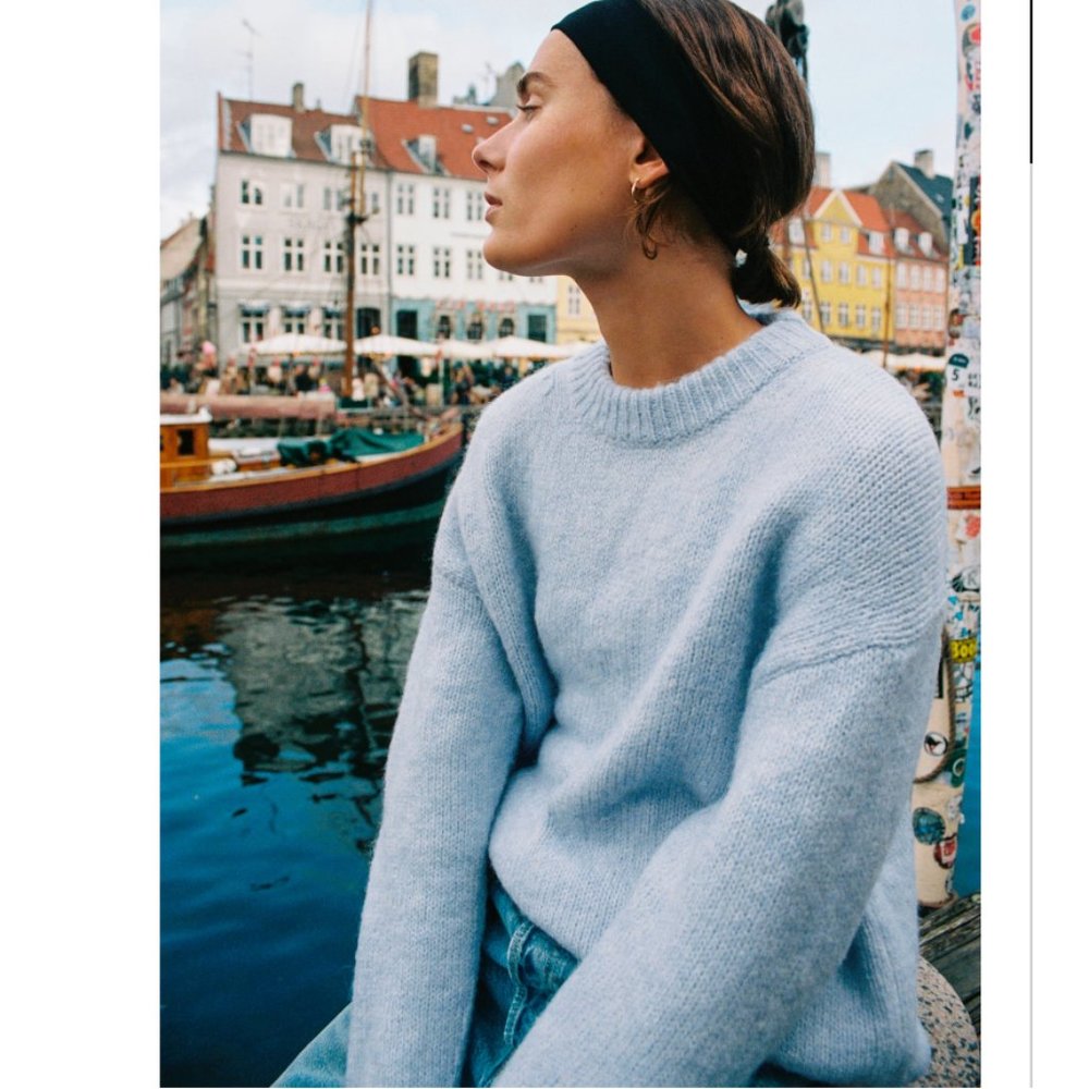 ZARA SOFT FEEL KNIT SWEATER LIGHT BLUE